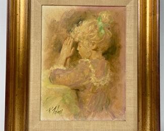 Original Signed Richard Tolan Oil Painting Titled �Sunday�. Framed & Matted
