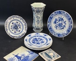 ORIGINAL DELFT VINTAGE Kaiser W German Etch KOBALT Decorative Dishes & Vase
