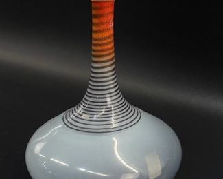 Stunning Vintage Signed Bertil Vallien for Kosta Boda Bud Vase # 7040130 / Sweden Kosta Boda Milk Glass Long Neck Vase

