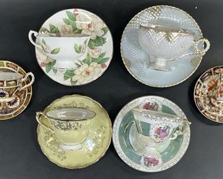Antique Royal Crown Derby Small Cup and Saucer Duo, Derby Imari Espresso Teacup and Saucer circa 1920s Fine antique & vintage tea cup Japanese saucers 
