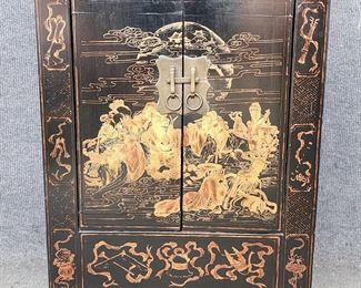 Vintage Japanese Gilt Painted Small Chest Circa 1920's
