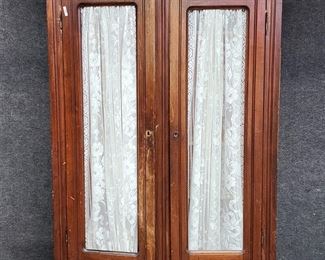 Antique 2 Drawer 2 Door Antique Walnut Dresser
