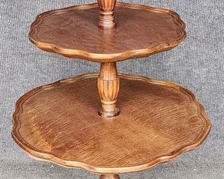 20th Century Mersman Tiered Queen Anne Style Server Side Table
