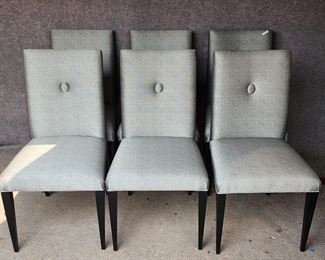 6 Modern Upholstered Dining Chairs Tufted back High Quality
