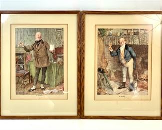 Frank Reynolds Mr. Pickwick & Mr. Micawber Charles Dickens Novel Characters Framed Prints
