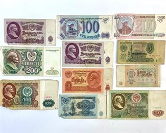 Soviet Union USSR 1961 & 1991 Banknotes With Russian 1993 Banknotes
