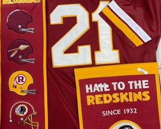 Vintage Sean Taylor Mitchell & Ness #21 Washington Redskins Football Team Mens XXXL Jersey and Two Redskins Decorative Wall Hangings
