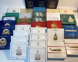 32 The White House Historical Association Christmas Ornaments - 1992 to 2019 with Some Years Missing
