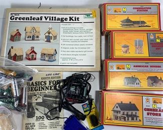 Vintage AHM N Scale Masterpiece Series Building Kits, Greenleaf Village Kit and More Scale Model Train Equipment and Scenery
