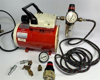 Badger Air Brush Co Model 180-22 Oilless Piston Compressor - Turns On And Runs and Comes With Accessories

