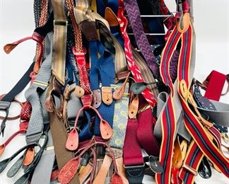 Large Assorted Suspenders Lot. Cole Haan, RIGA Accessories And More
