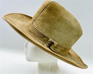 Hush Puppies Casual Headwear Western Suede Leather Cowboys Hat Size 7
