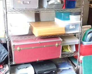 STORAGE BINS, CHROME ROLLING RACK - some sold, most still here