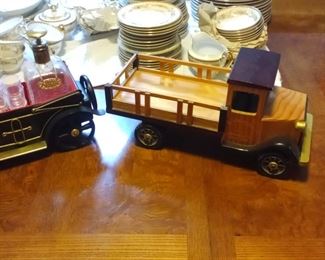 liquor decanter car, wood model truck