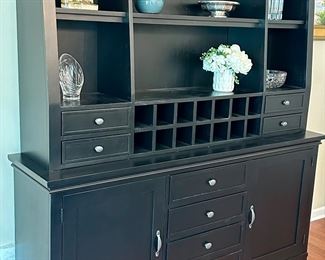 Ethan Allen Christopher Buffet with Breakfast Hutch includes plenty of Storage and Display Space.. 