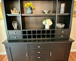 Ethan Allen Christopher Buffet with Breakfast Hutch includes plenty of Storage and Display Space.. 