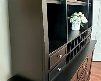 Ethan Allen Christopher Buffet with Breakfast Hutch includes plenty of Storage and Display Space.. 