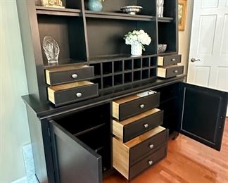 Ethan Allen Christopher Buffet with Breakfast Hutch includes plenty of Storage and Display Space.. 