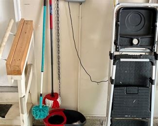 Cleaning Supplies and Step Ladder
