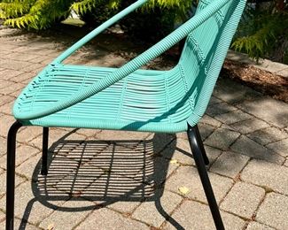 Pair of Retro Acapulco Style Club Chairs for indoors or Outdoors.  Great Color