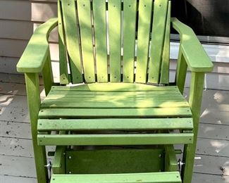 Lime Green Adirondack Rocker Chair with Ottoman