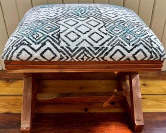 Real wood Upholstered Stool or Ottoman