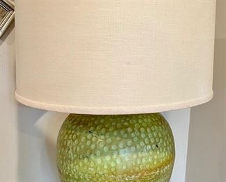 Green Hand Hammered Lamp with Shade