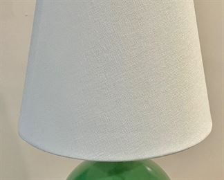 Table Lamp with Green Sphere base and White Shade