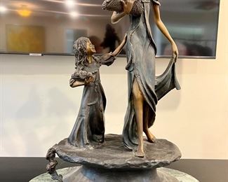 Bronze of Woman and Child by Louis iCart  (1888-1950) with marble base.