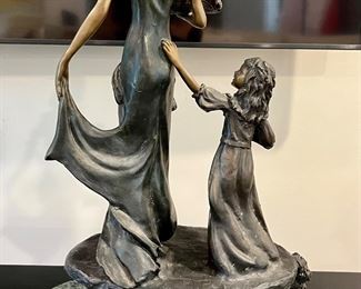 Bronze of Woman and Child by Louis iCart  (1888-1950) with marble base.