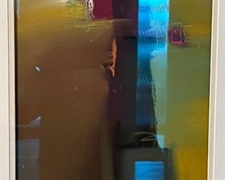 Michael McKee Abstract Original Art, Signed by Artist and Framed.  Image Size 36" H x 9" W.  