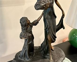 Bronze of Woman and Child by Louis iCart  (1888-1950) with marble base.