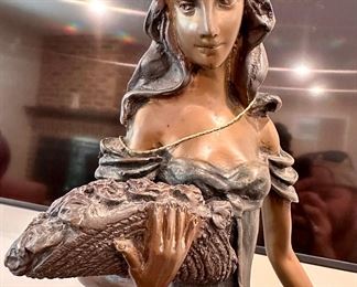 Bronze of Woman and Child by Louis iCart  (1888-1950) with marble base.