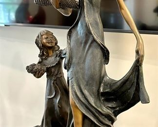 Bronze of Woman and Child by Louis iCart  (1888-1950) with marble base.