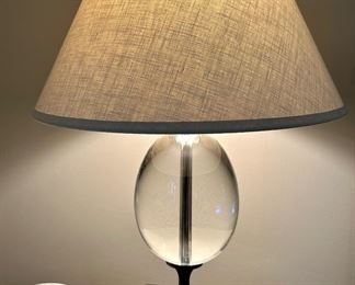 Pair of Restoration Hardware Empire Egg Table Lamps in Master Bedroom on the Alec X Bedside Table.