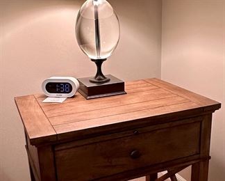 2 of 2 1 of 2 Ethan Allen Alec X Night Stand or Side Table with the Drake Louver King Platform Bed Frame