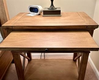 1 of 2 Ethan Allen Alec X Night Stand or Side Table with the Drake Louver King Platform Bed Frame