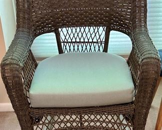 Outdoor or Indoor Wicker Rocker with Sunbrella Cushion
