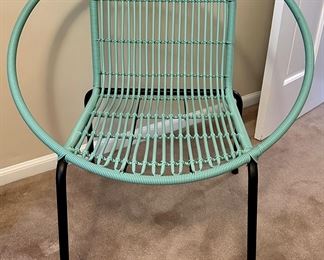 Pair of Retro Acapulco Style Club Chairs for indoors or Outdoors.  Great Color