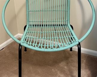Pair of Retro Acapulco Style Club Chairs for indoors or Outdoors.  Great Color