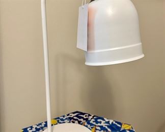 Table/Desk Lamp in White and Brass on Very Cool Hexagon table with Starburst Top Made In Italy