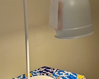 Table/Desk Lamp in White and Brass on Very Cool Hexagon table with Starburst Top Made In Italy