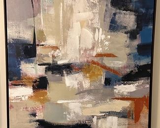 Abstract Embellished Giclee' on Canvas with Black Frame by S. Vasileva
