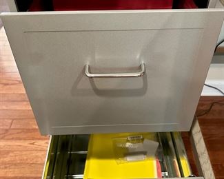 Gray 2 Drawer Filing Cabinet with Casters and keys