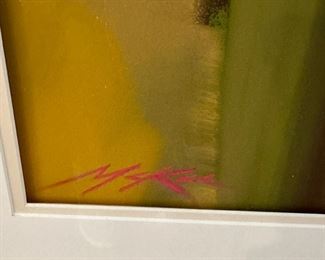 Michael McKee Abstract Original Art, Signed by Artist and Framed.  Image Size 36" H x 9" W.  