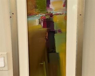 Michael McKee Abstract Original Art, Signed by Artist and Framed.  Image Size 36" H x 9" W.  