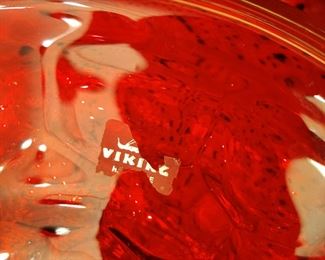 Red Viking glass dinnerware