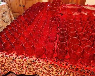 Red Viking glass dinnerware