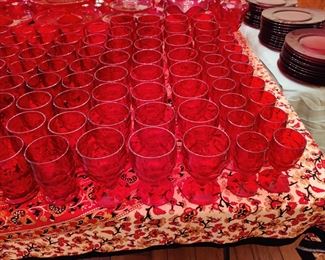 Red Viking glass dinnerware