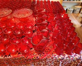 Red Viking glass dinnerware
